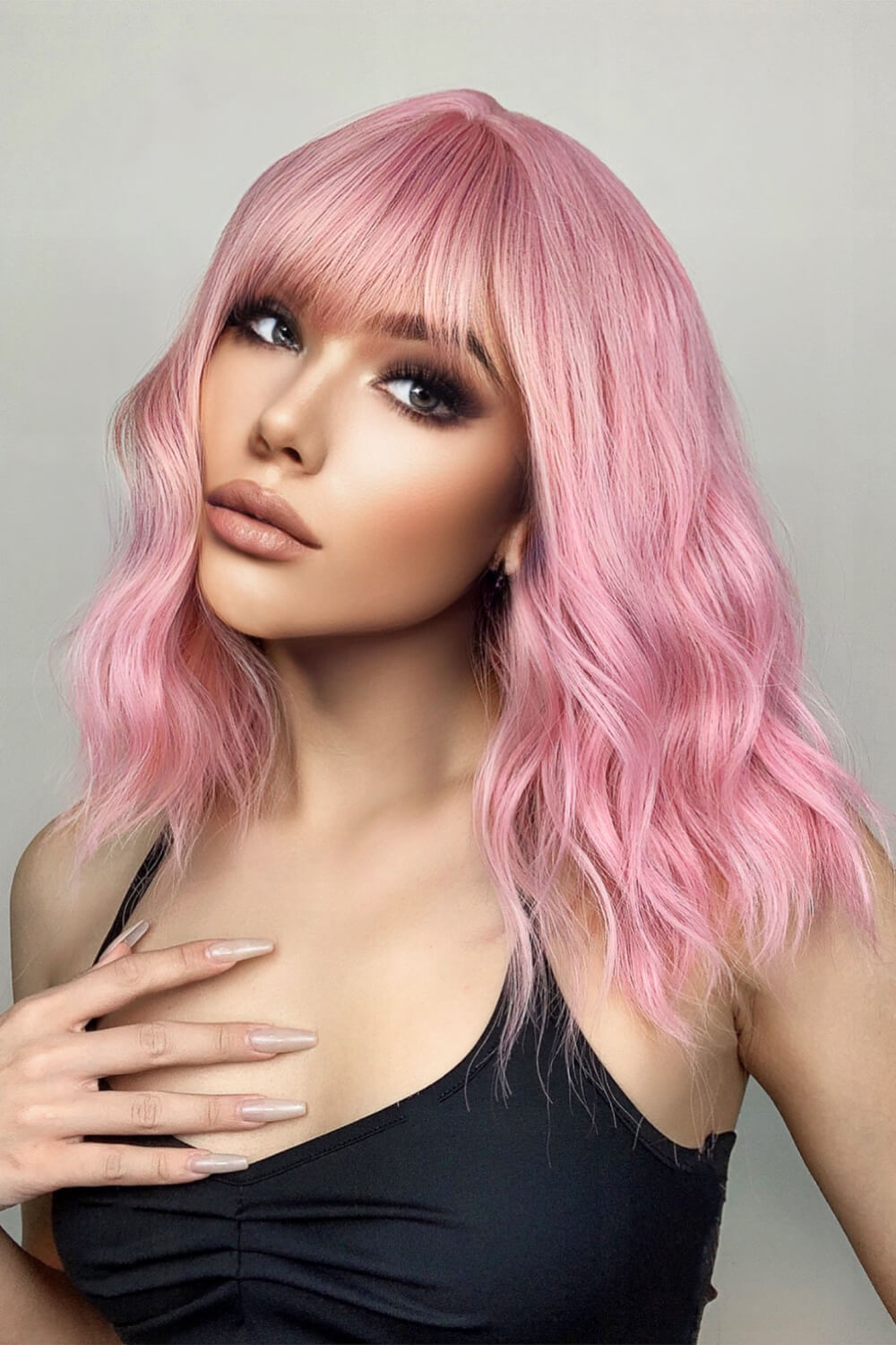 Bobo Wave Synthetic Wigs 12'' Pink