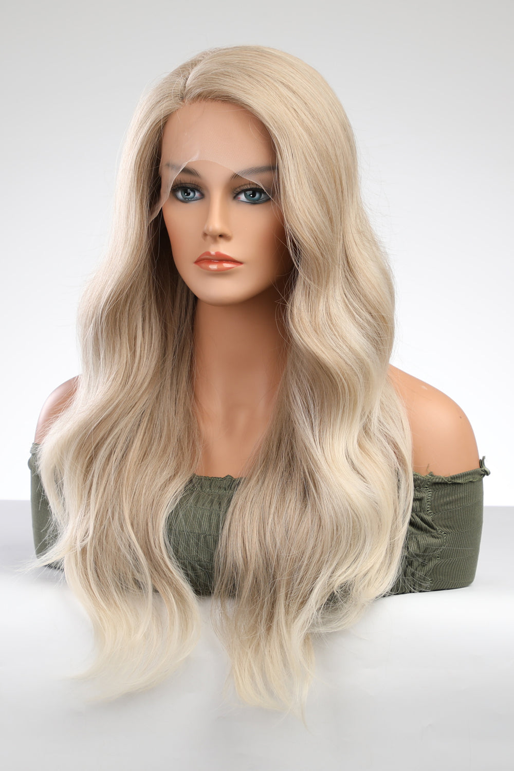 13*2" Lace Front Wigs Synthetic Long Wave 25" 150% Density Blond