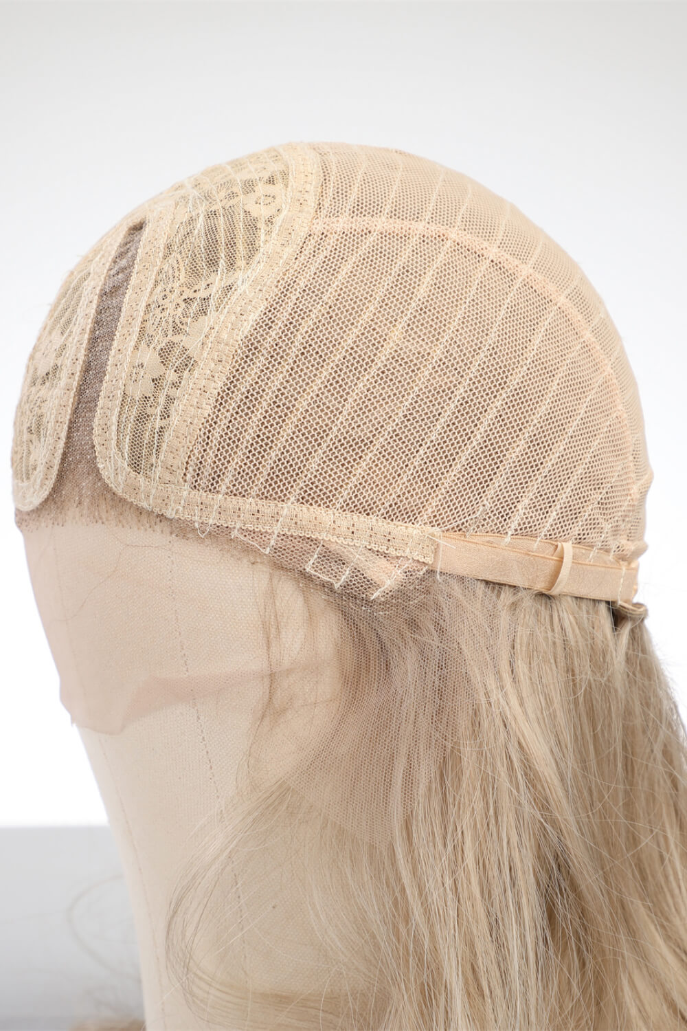 13*2" Lace Front Wigs Synthetic Long Wave 25" 150% Density Blond cap side view