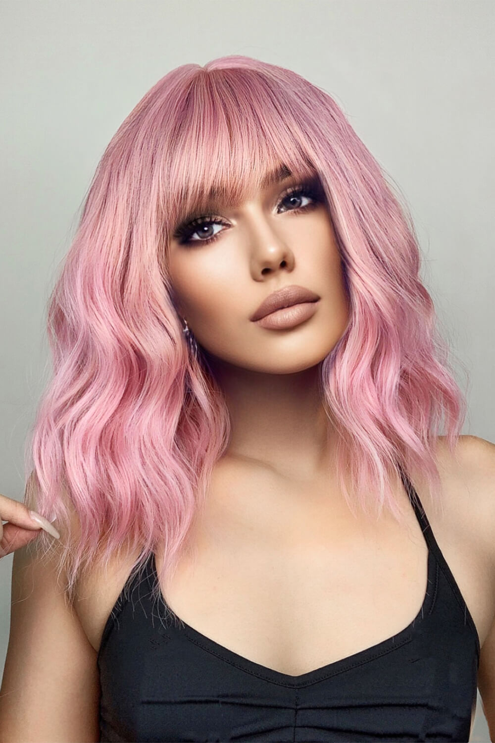 Bobo Wave Synthetic Wigs 12'' Pink