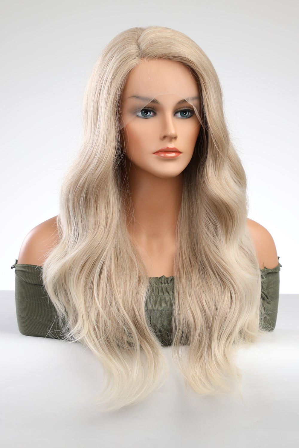 13*2" Lace Front Wigs Synthetic Long Wave 25" 150% Density Blond