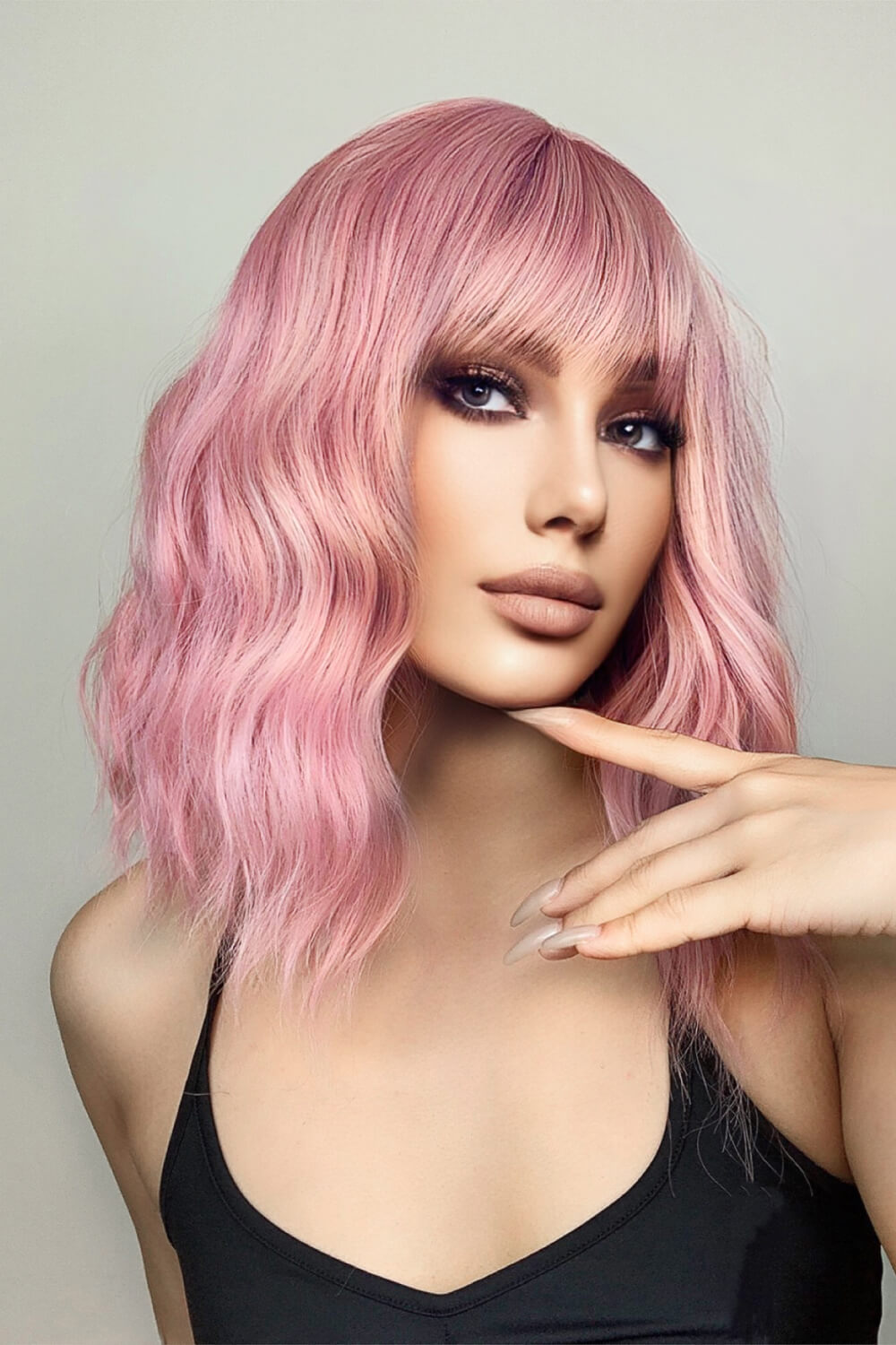 Bobo Wave Synthetic Wigs 12'' Pink