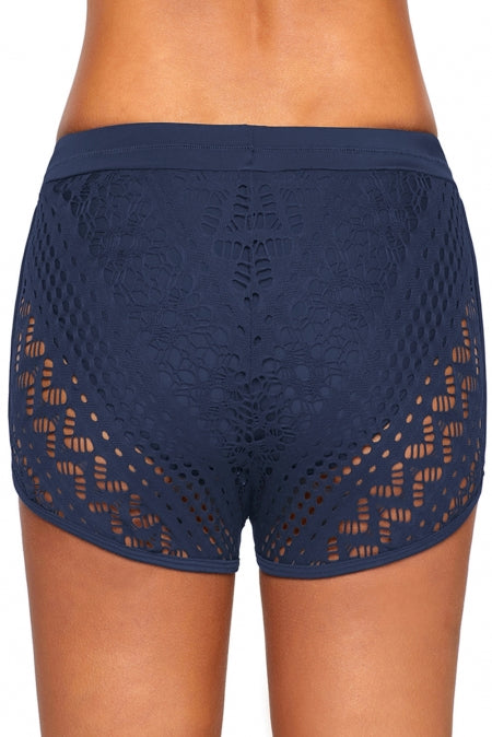 Tied Lace Swim Bottoms blue side view