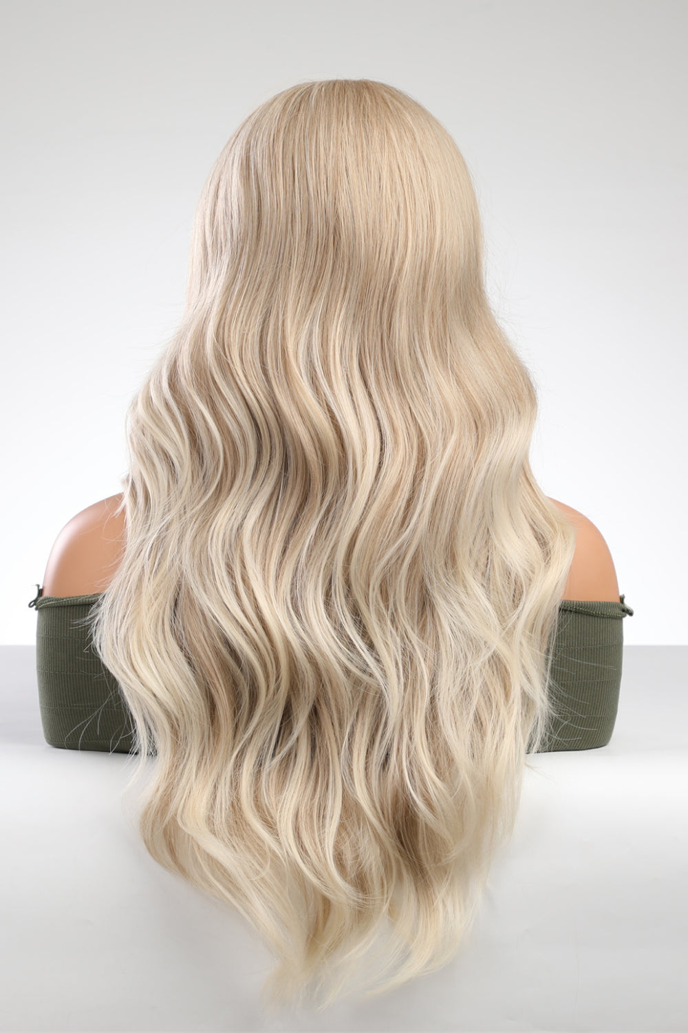 13*2" Lace Front Wigs Synthetic Long Wave 25" 150% Density Blond back view