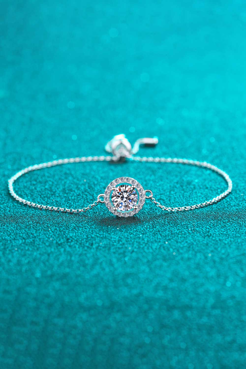 Show You The Way Moissanite Bracelet close up on chain