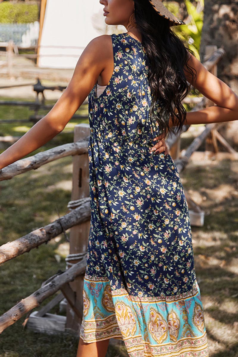 Floral Boho Mixed Print Dress