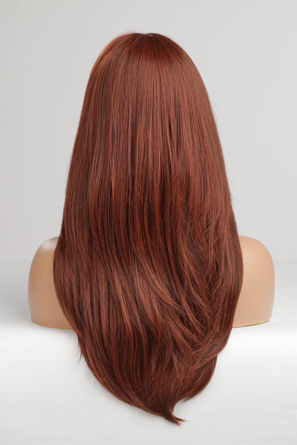 Mid-Length Wave Synthetic Wigs 20'' red back view