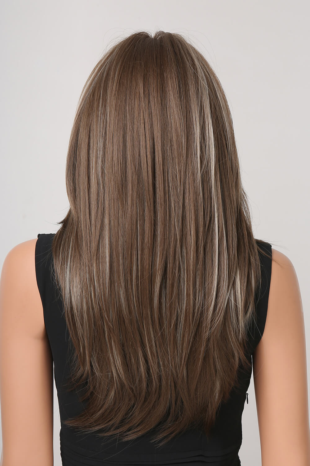 13*1" Full-Machine Wigs Synthetic Long Straight 22" light brown back view