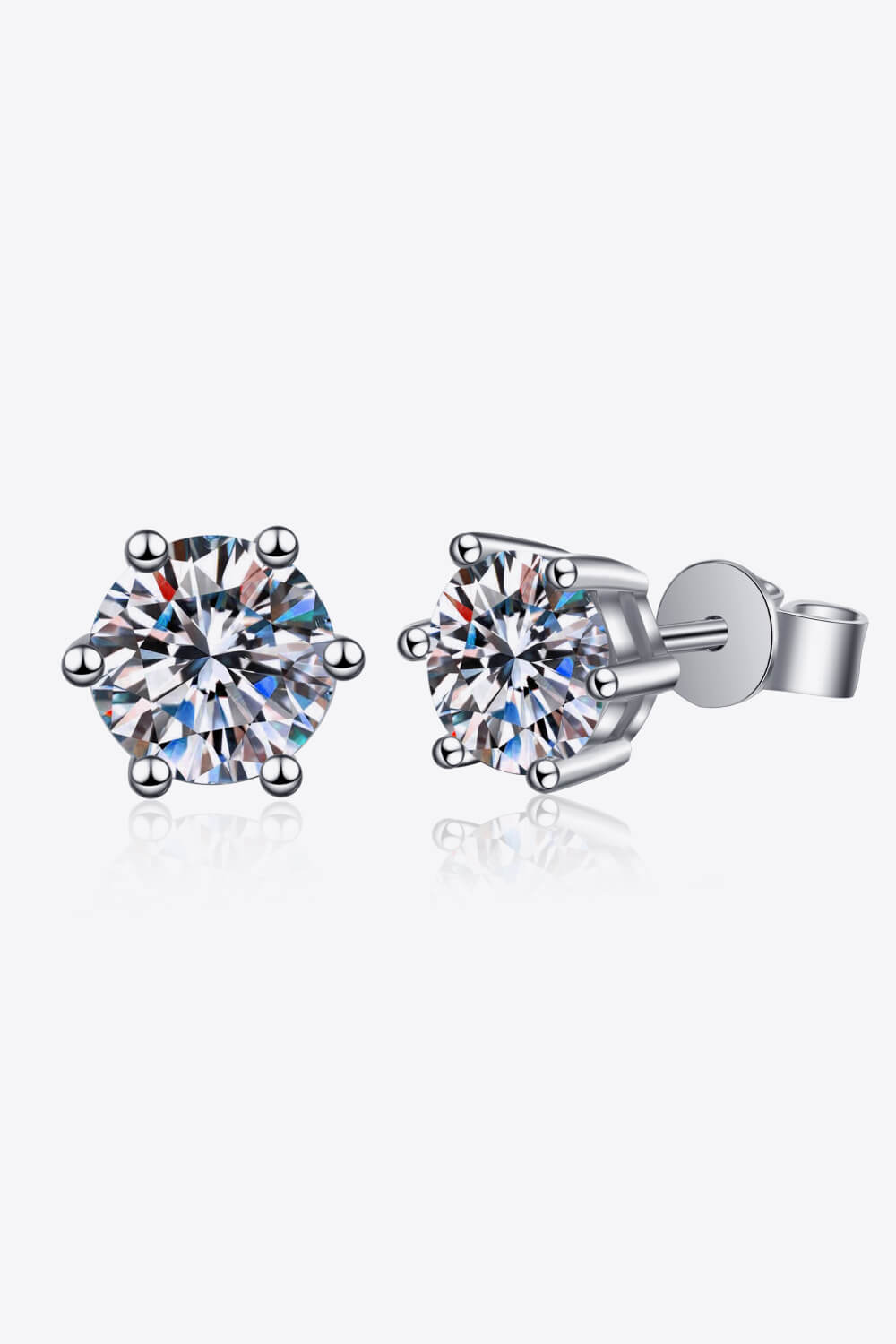 Moissanite Stud Earrings close up