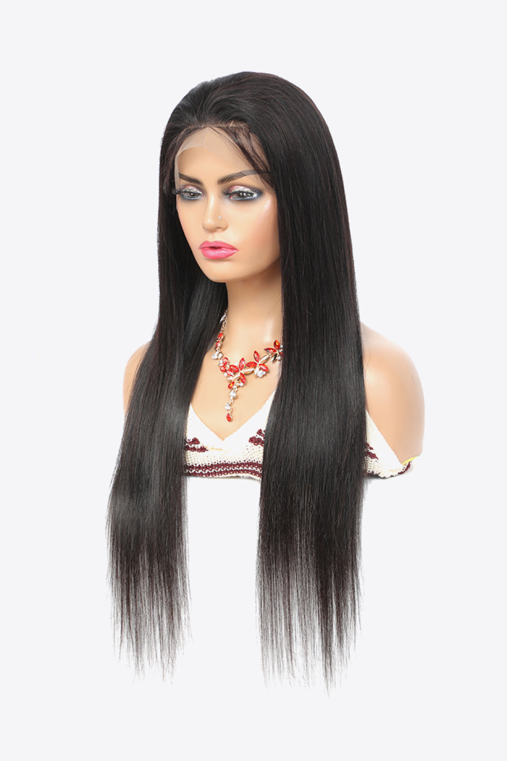 18" 13x4 Lace Front Wigs Virgin Hair Natural Color 150% Density black