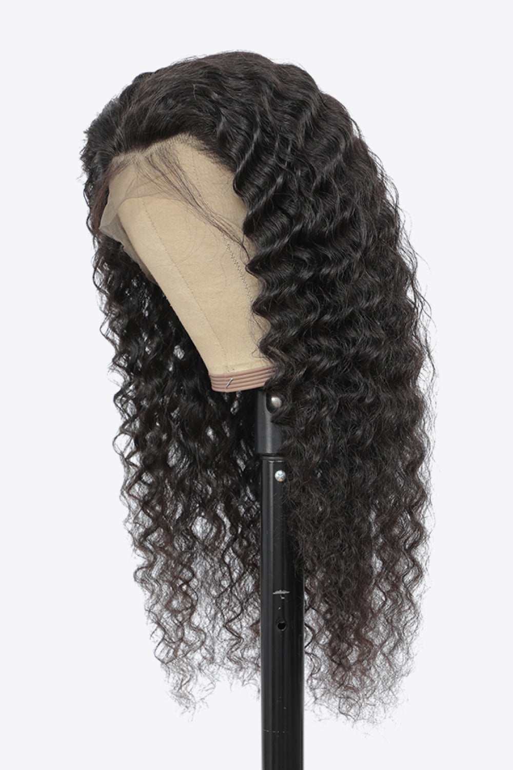 20” 13x4“ Lace Front Wigs Human Hair Curly Natural Color 150% Density black