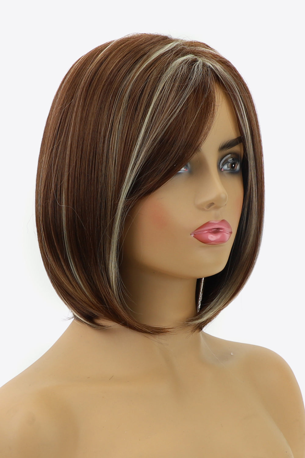 Synthetic Elegant Short Bobo Wigs 10'' Brown/White Color