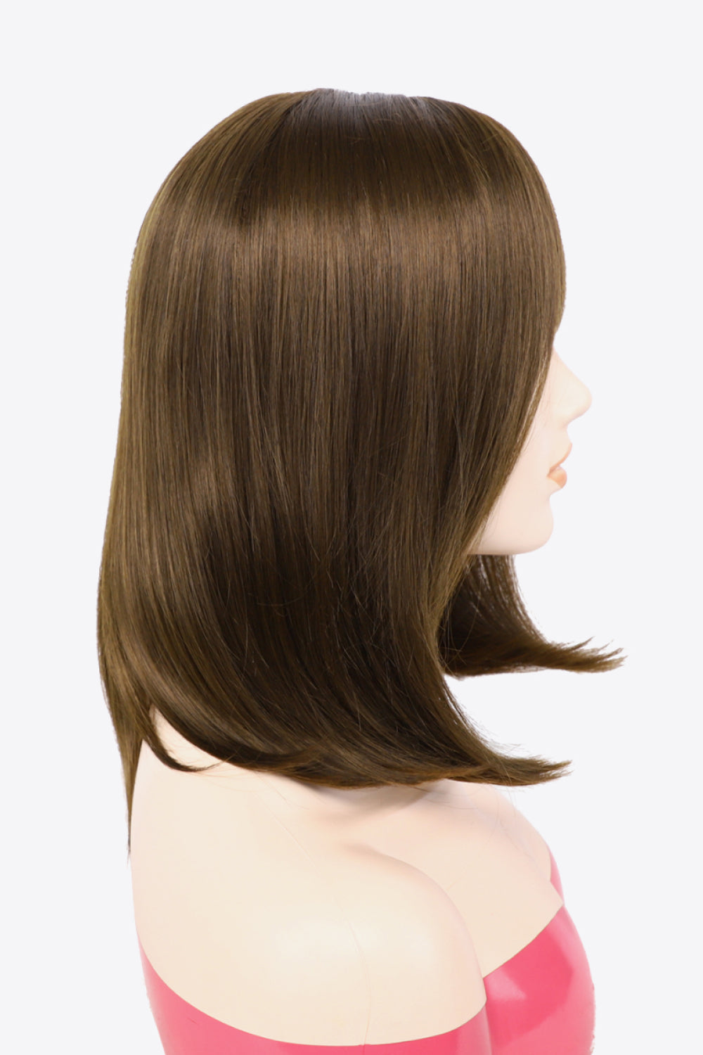 Full Machine Made Short Wave Hair Wigs 10'' brown side view