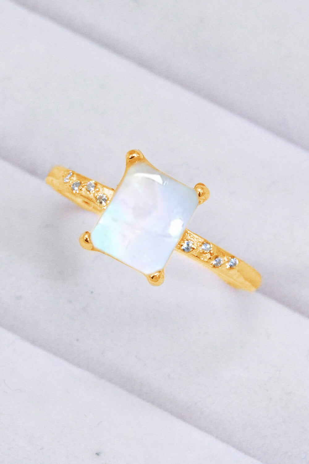 Square Moonstone Ring