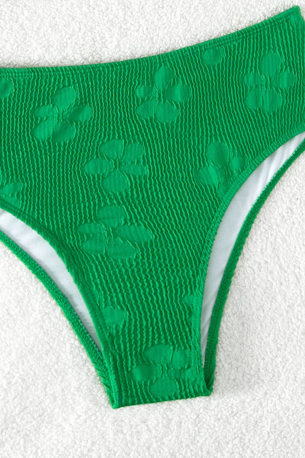 Textured Twisted Detail Bikini Set Green Bikini