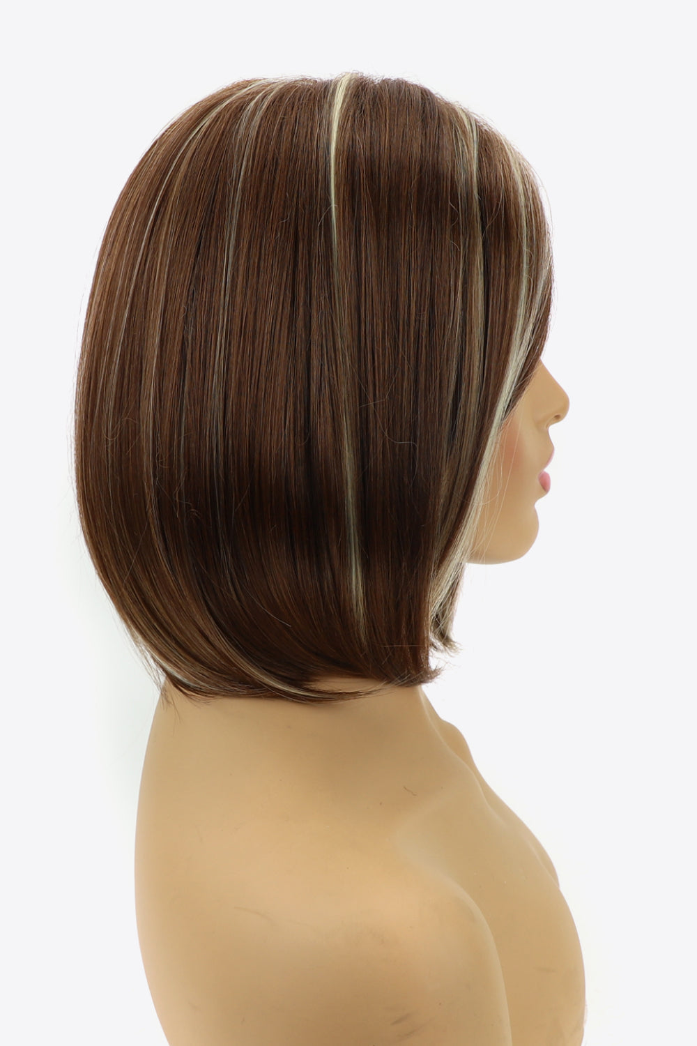 Synthetic Elegant Short Bobo Wigs 10'' Brown/White Color side view