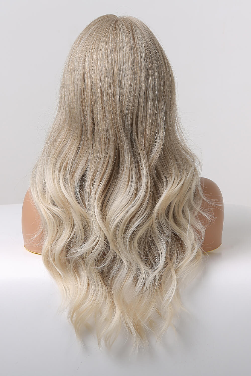 13*2" Lace Front Wigs Synthetic Long Wave 24" 150% Density in Medium Blonde Highlights back view