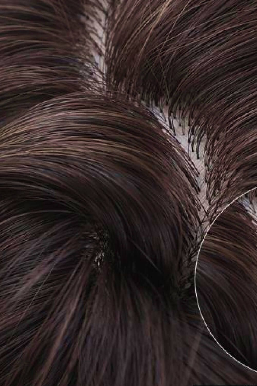 Full-Machine Bobo Synthetic Wigs 9'' black brown scalp close up