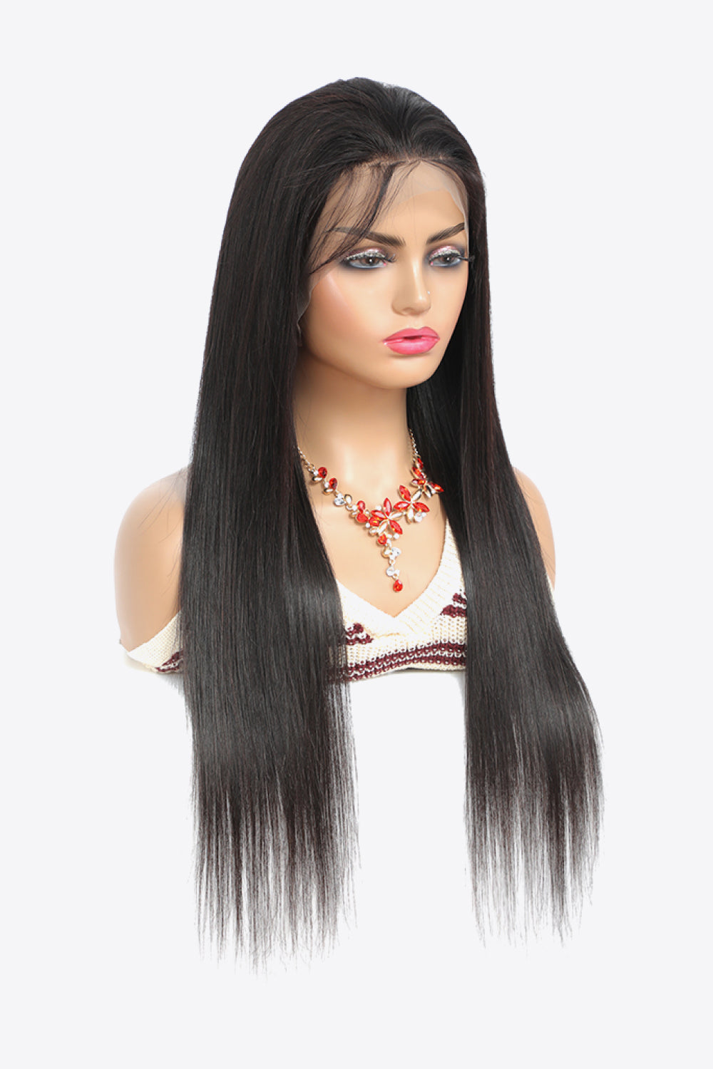 18" 13x4 Lace Front Wigs Virgin Hair Natural Color 150% Density black