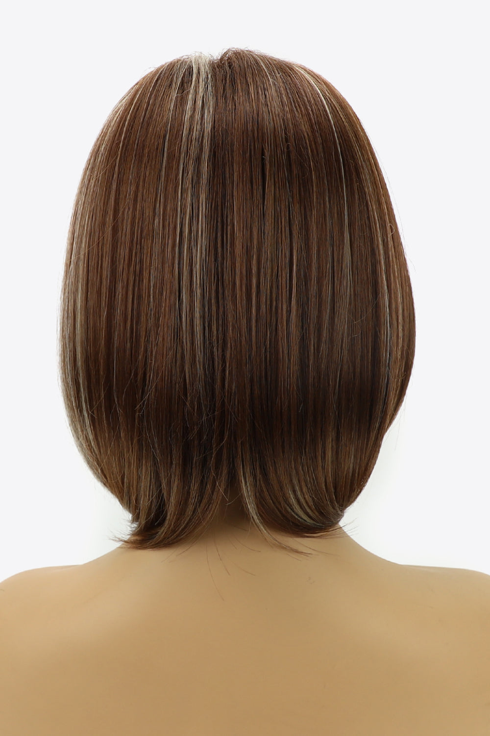 Synthetic Elegant Short Bobo Wigs 10'' Brown/White Color back view