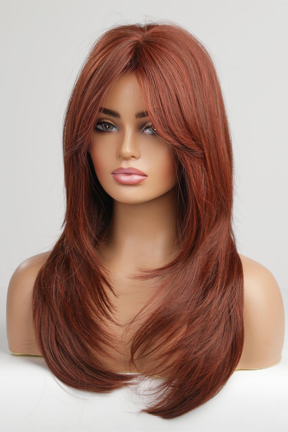 Mid-Length Wave Synthetic Wigs 20'' red