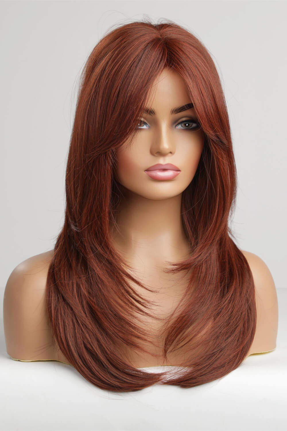 Mid-Length Wave Synthetic Wigs 20'' red