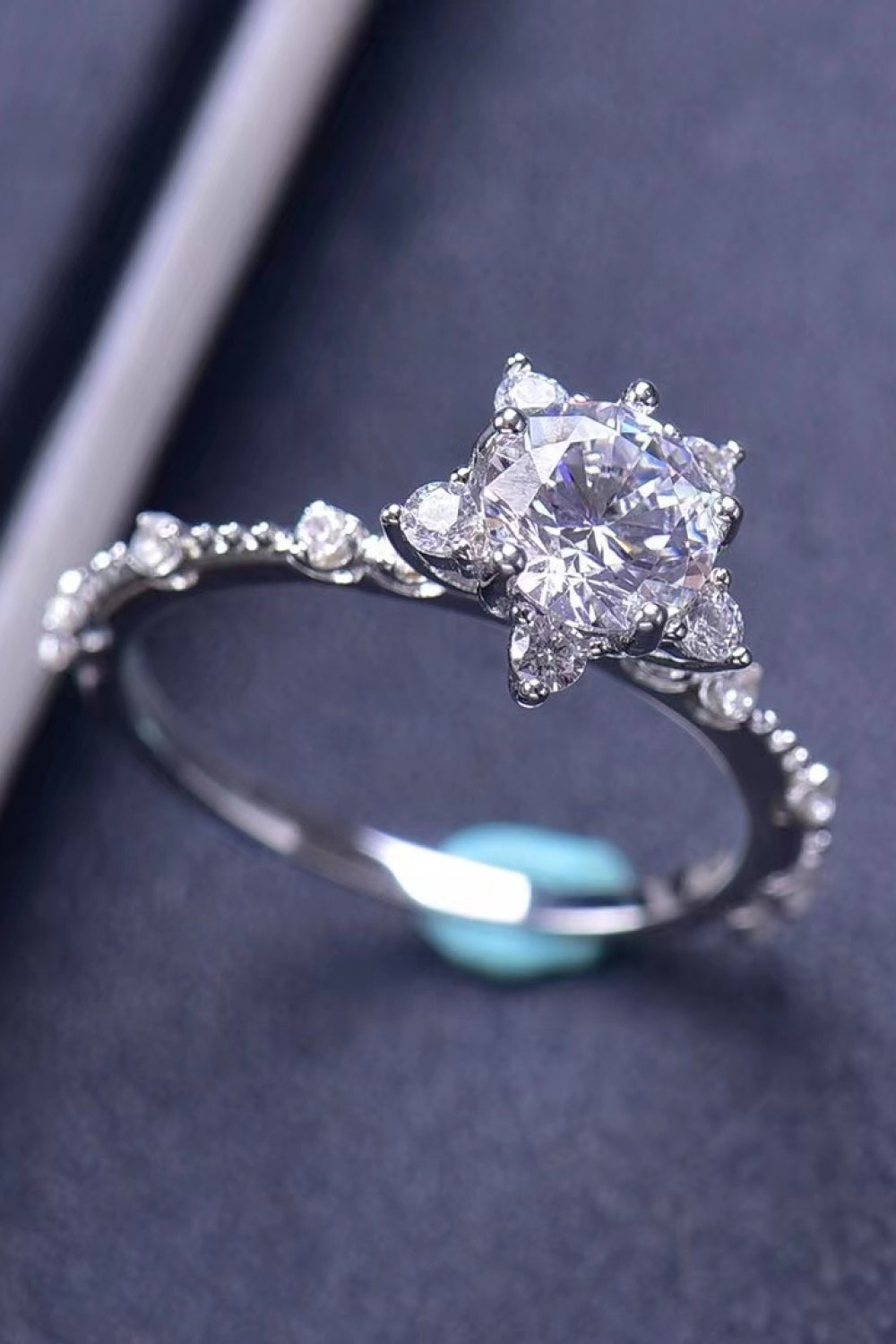 1 Carat Moissanite 6-Prong Ring close up