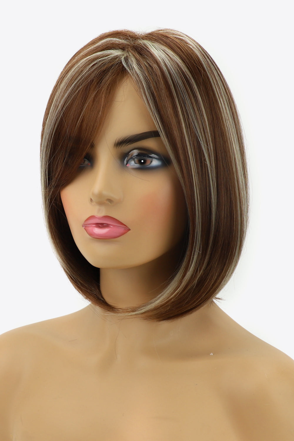 Synthetic Elegant Short Bobo Wigs 10'' Brown/White Color