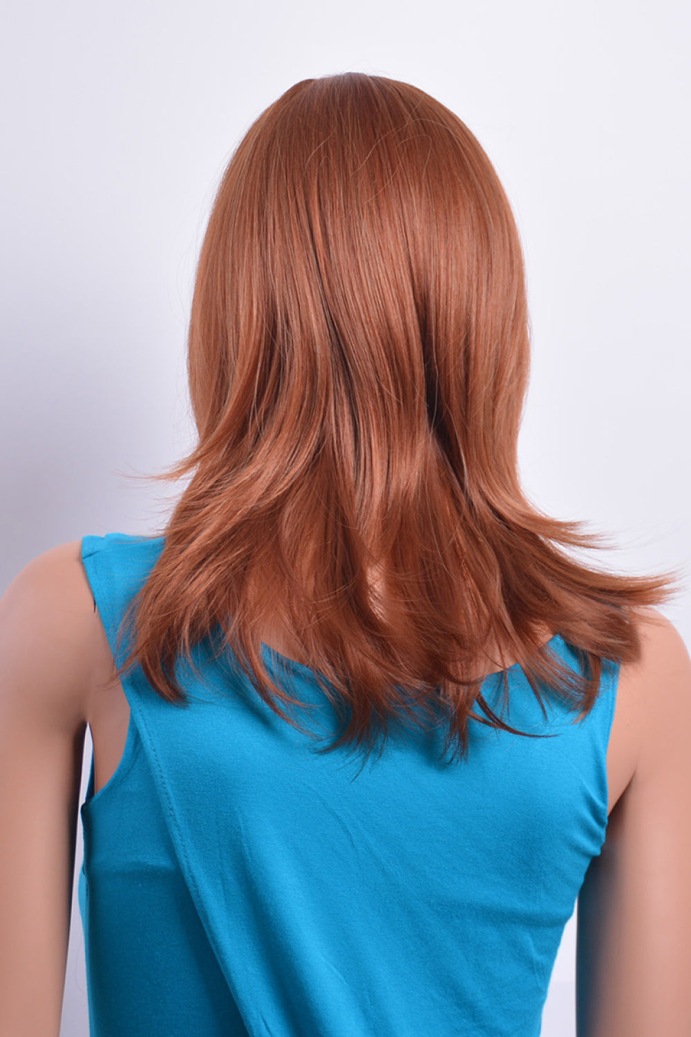 Synthetic Mid-Length Wigs 14' Reddish Brown Color back view