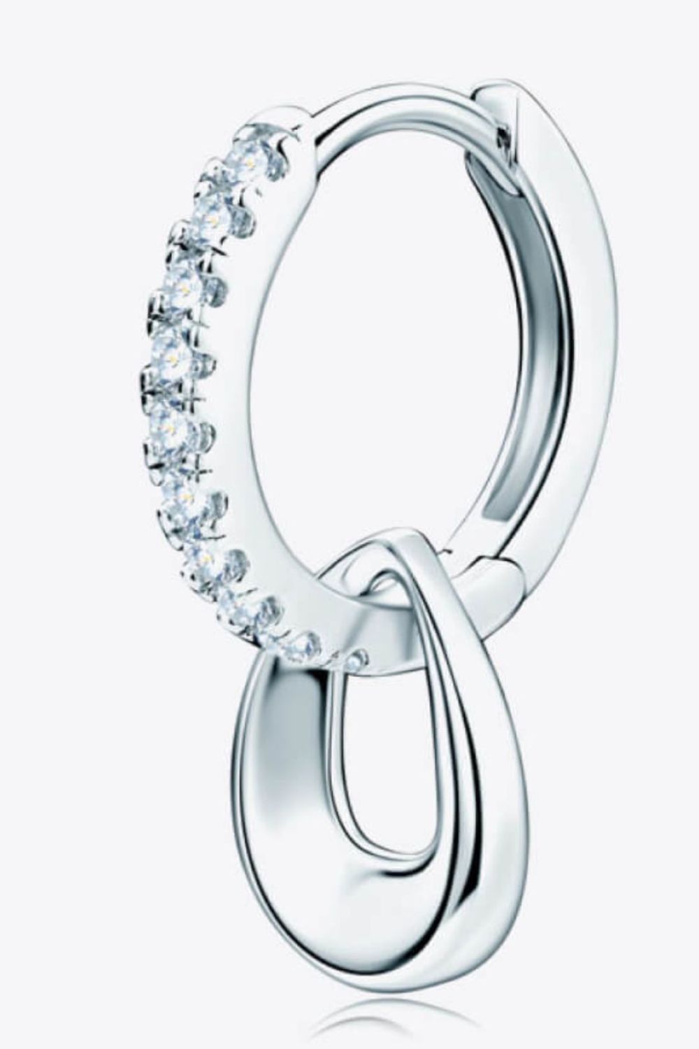 925 Sterling Silver Moissanite Double Hoop Earrings