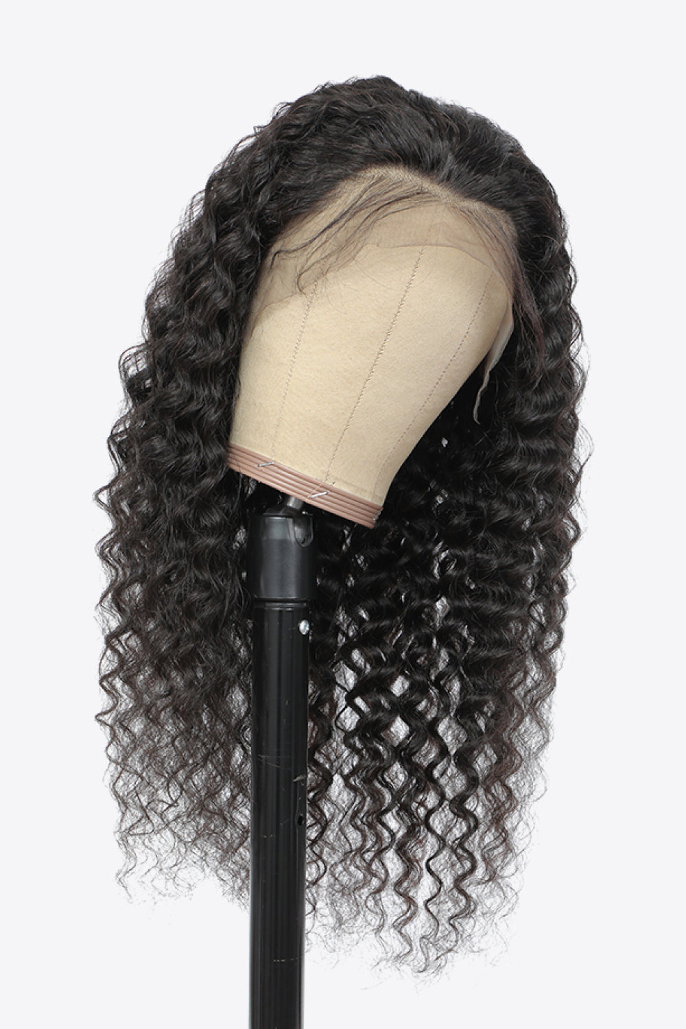 20” 13x4“ Lace Front Wigs Human Hair Curly Natural Color 150% Density black