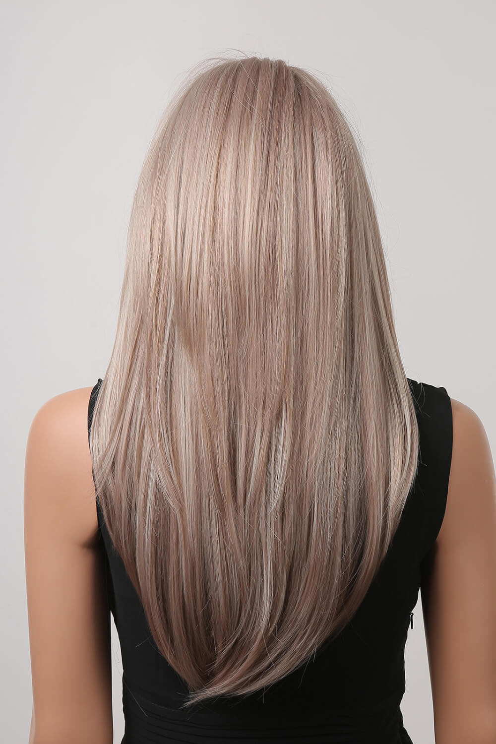 13*1" Full-Machine Wigs Synthetic Long Straight 22" blond back view