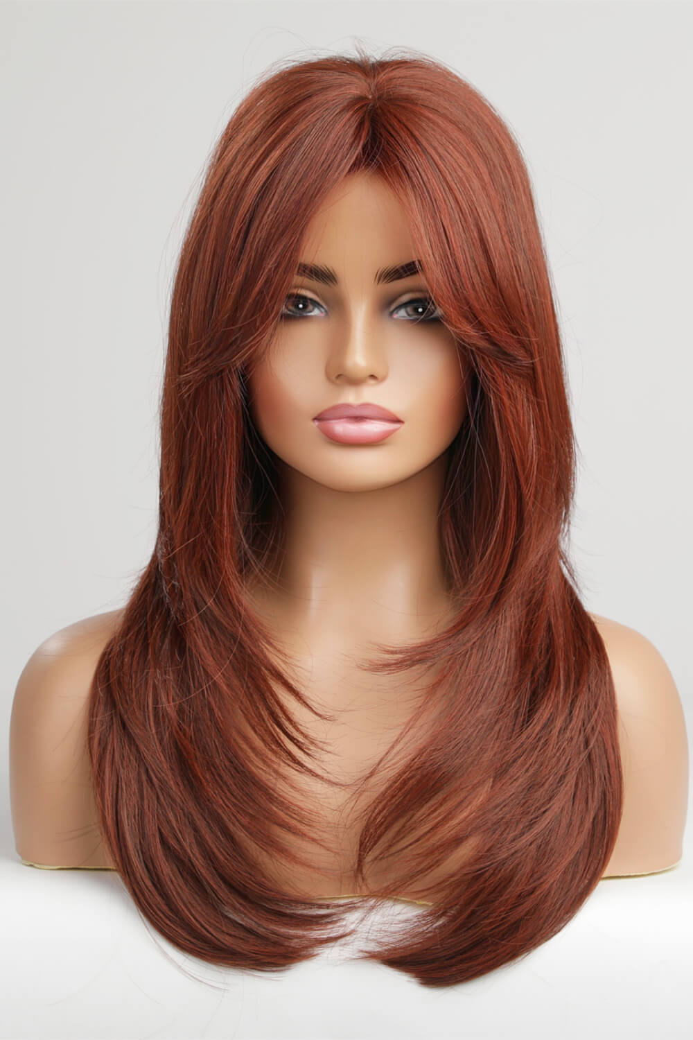 Mid-Length Wave Synthetic Wigs 20'' red