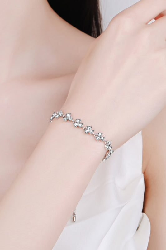 Adjustable Moissanite Bracelet shown on wrist