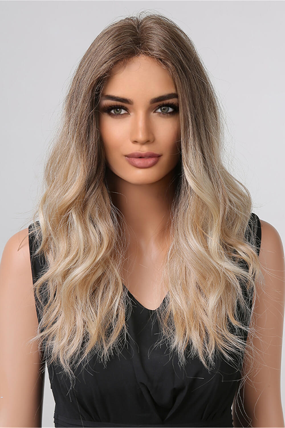 13*2" Long Wave Lace Front Wigs 24" Long 150% Density blond brown ombre