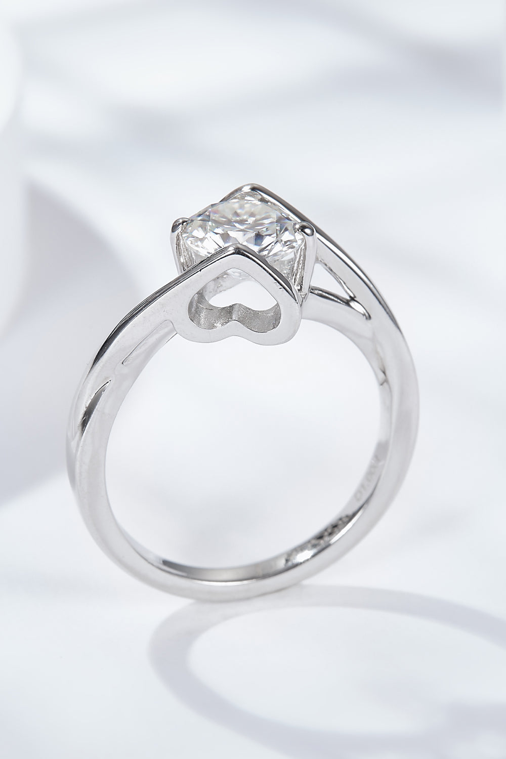 Get What You Need 1 Carat Moissanite Ring back view of heart