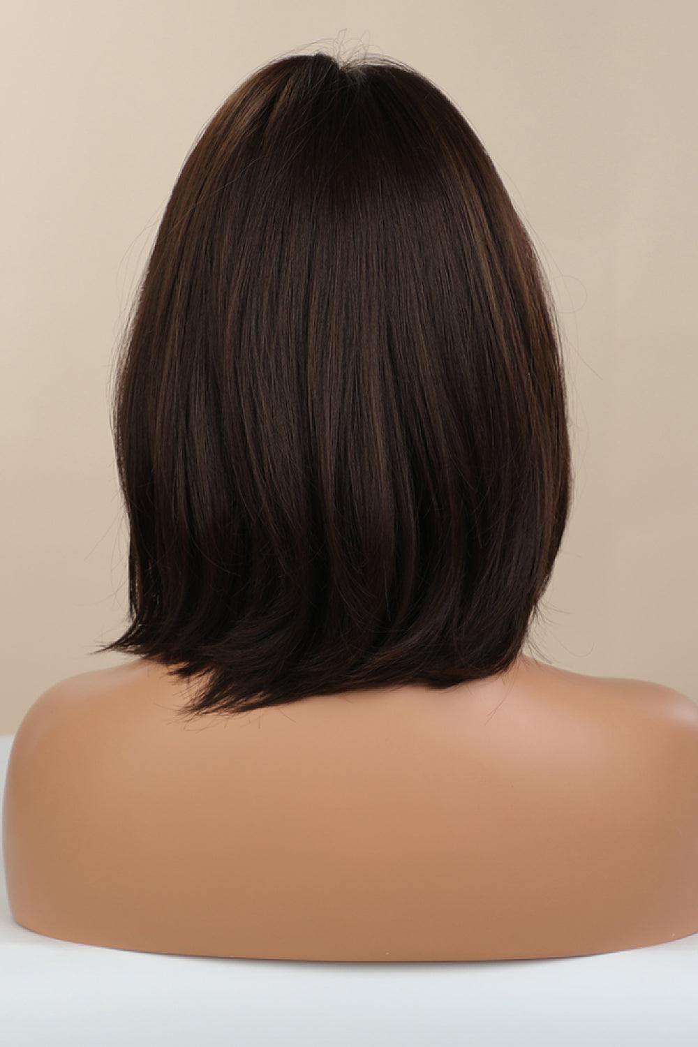 Full-Machine Bobo Synthetic Wigs 9'' black brown back view