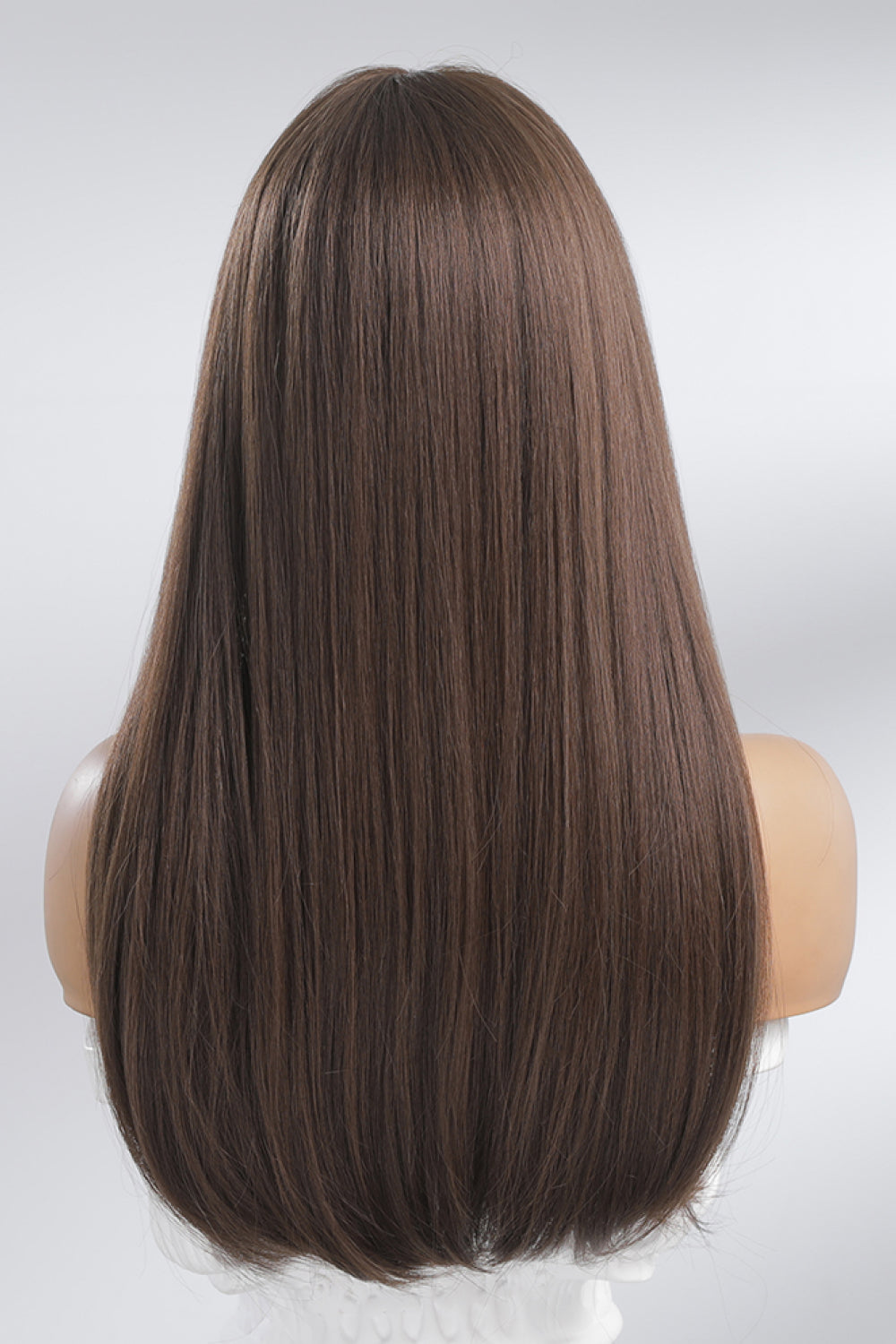 Full Machine Long Straight Synthetic Wigs 26'' brown back view