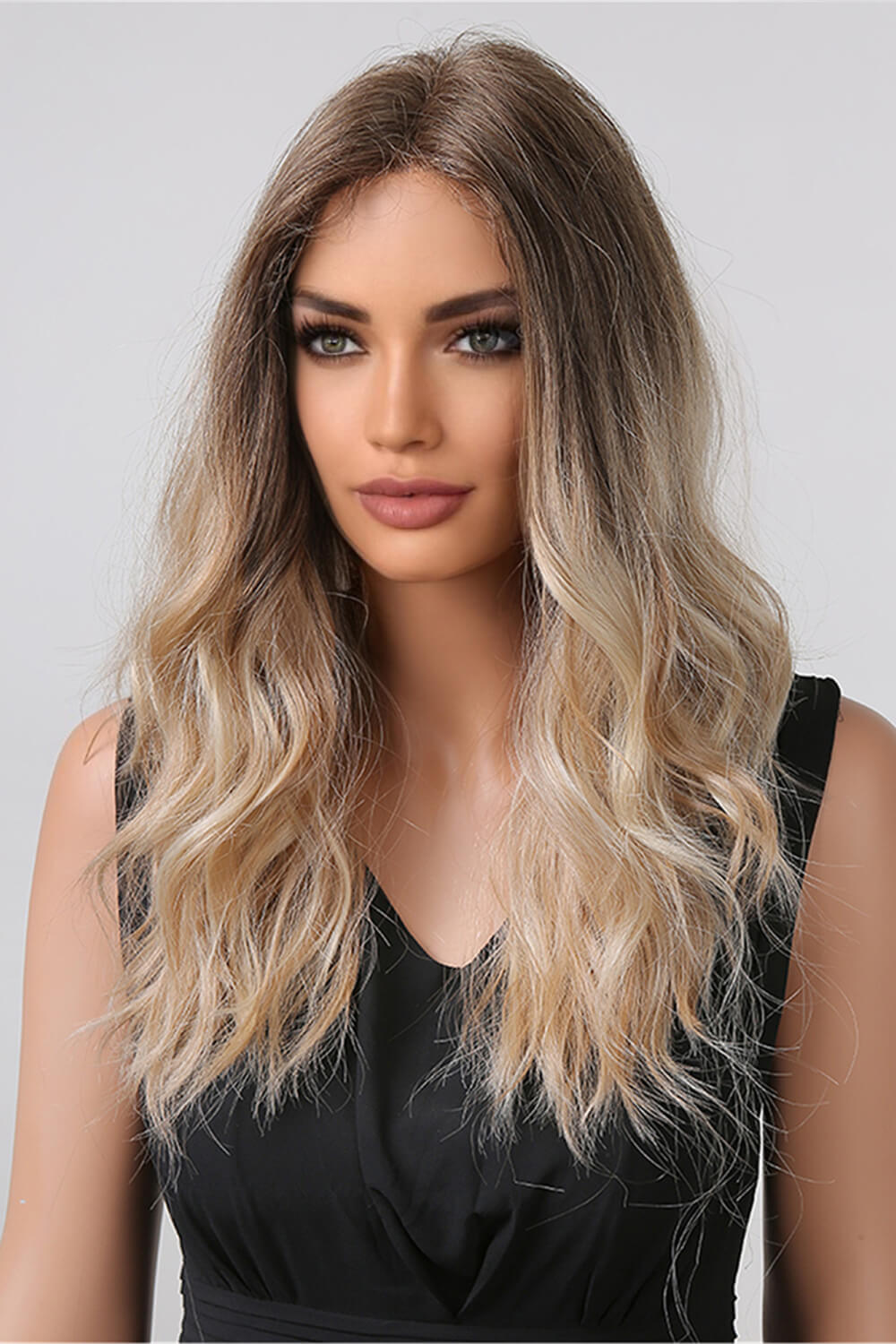 13*2" Long Wave Lace Front Wigs 24" Long 150% Density blond brown ombre