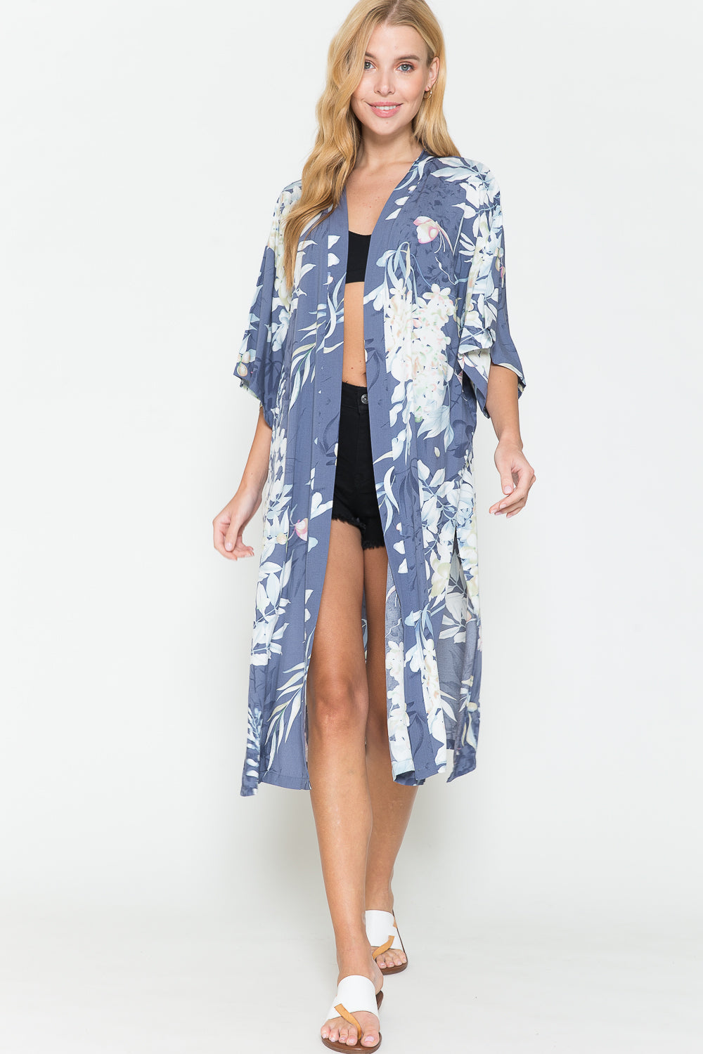 Justin Taylor Botanical Print Split Cover Up