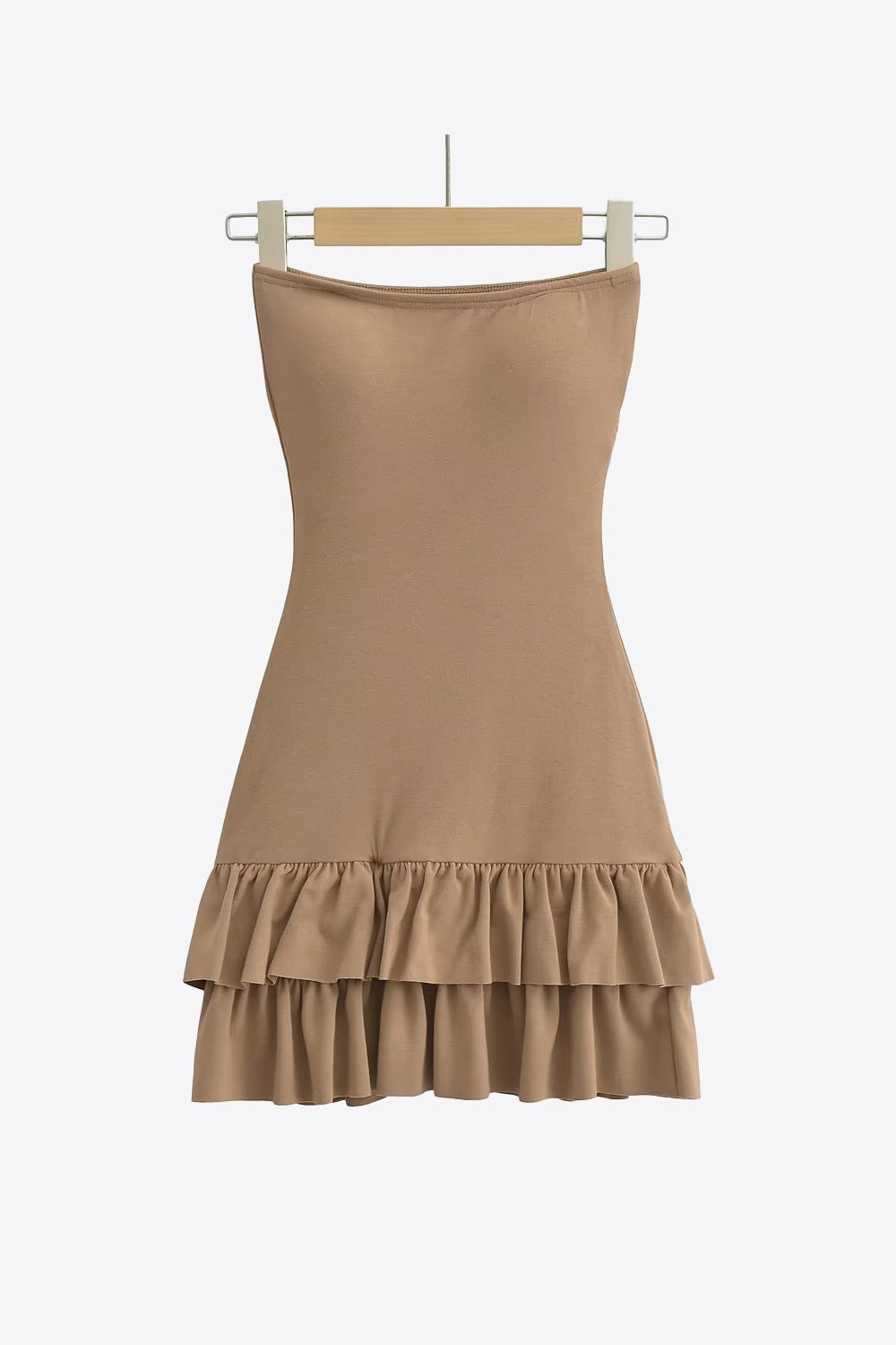 Strapless Ruffle Hem Dress