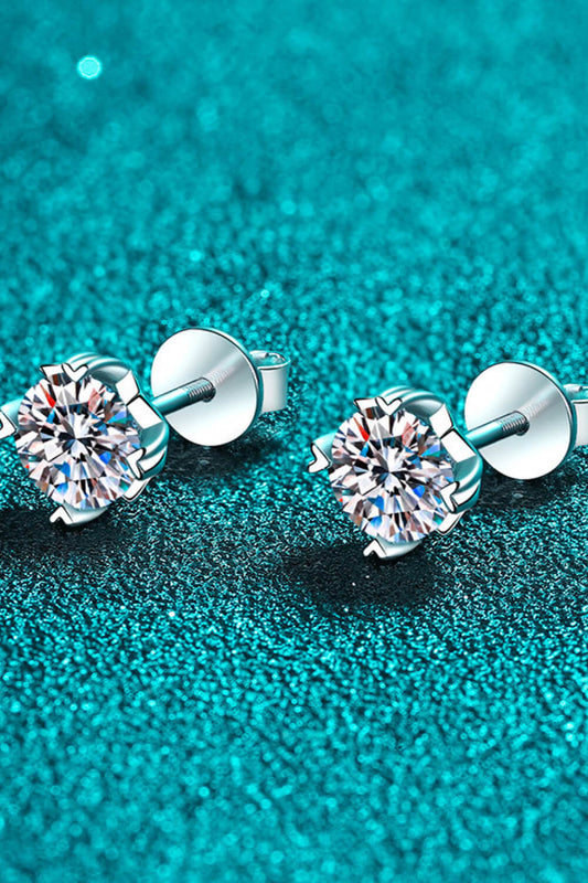 Good Day In My Mind Moissanite Stud Earrings in 925 silver