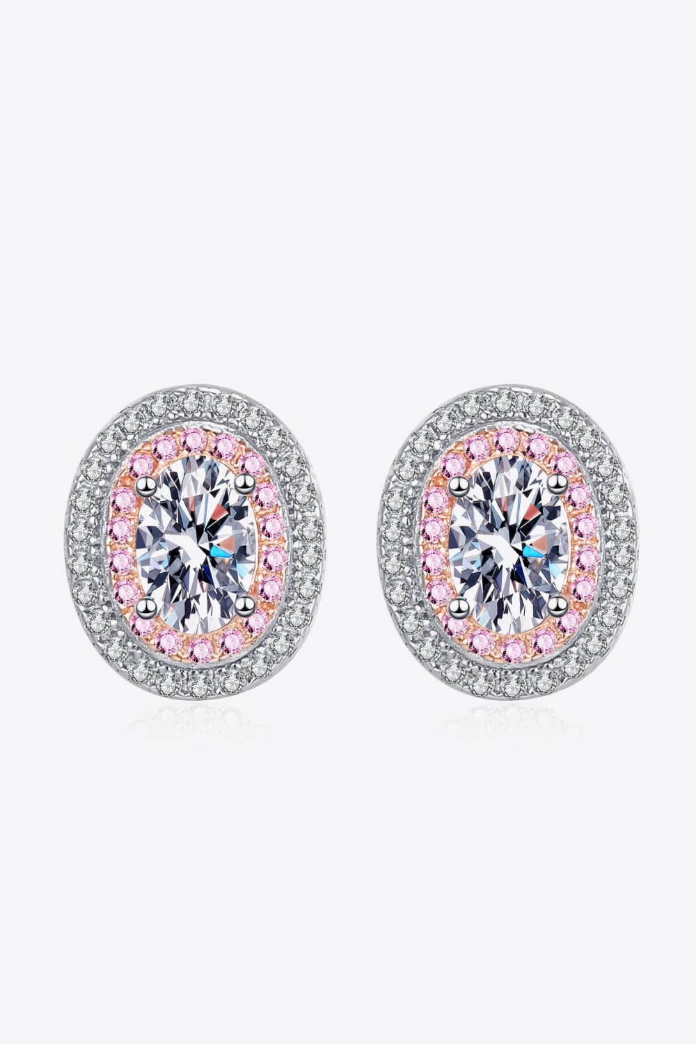 Platinum-Plated Moissanite Stud Earrings